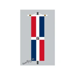 Banner Fahne Dominikanische Republik Mit Wappen