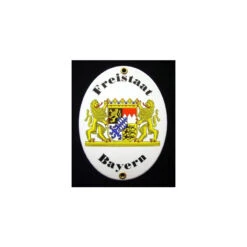 Emaille-Grenzschild &quot;Freistaat Bayern&quot; KLEIN 11,5 X 15 Cm
