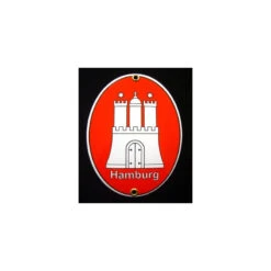 Emaille-Grenzschild &quot;Hamburg&quot; 11,5 X 15 Cm