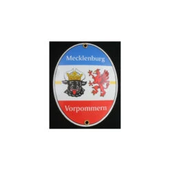 Emaille-Grenzschild &quot;Mecklenburg Vorpommern&quot; 11,5 X 15 Cm