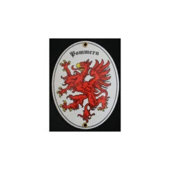 Emaille-Grenzschild &quot;Pommern&quot; 11,5 X 15 Cm