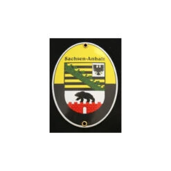 Emaille-Grenzschild &quot;Sachsen-Anhalt&quot; 11,5 X 15 Cm NEU