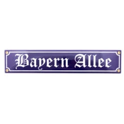 Emailleschild: &quot;Bayern Allee&quot;, 8x40cm