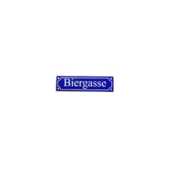 Emailleschild: &quot;Biergasse&quot;, 8x31cm