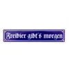 Emailleschild: &quot;Freibier, Gibt's Morgen&quot;, 8x40cm -Bester Flaggen Geschäft emailleschild freibier gibts morgen 8x40cm