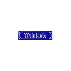 Emailleschild: &quot;Weinlaube&quot;, 8x31cm