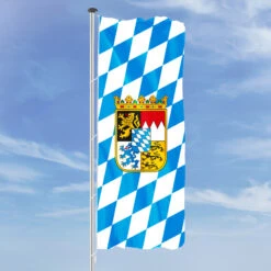 Hochformats Fahne Bayern Raute Mit Wappen