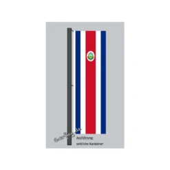Hochformats Fahne Costa Rica Mit Wappen