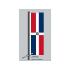 Hochformats Fahne Dominikanische Republik Mit Wappen