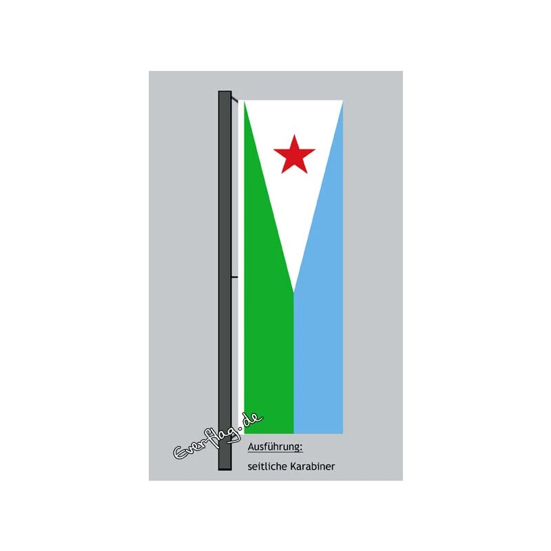 Hochformats Fahne Dschibuti 3 Hochformats Fahne Dschibuti