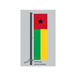 Hochformats Fahne Guinea-Bissau