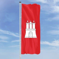 Hochformats Fahne Hamburg