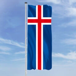 Hochformats Fahne Island