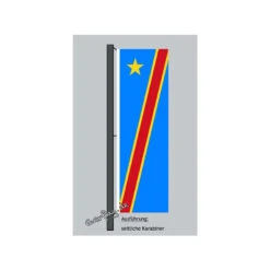 Hochformats Fahne Kongo, Kinshasa
