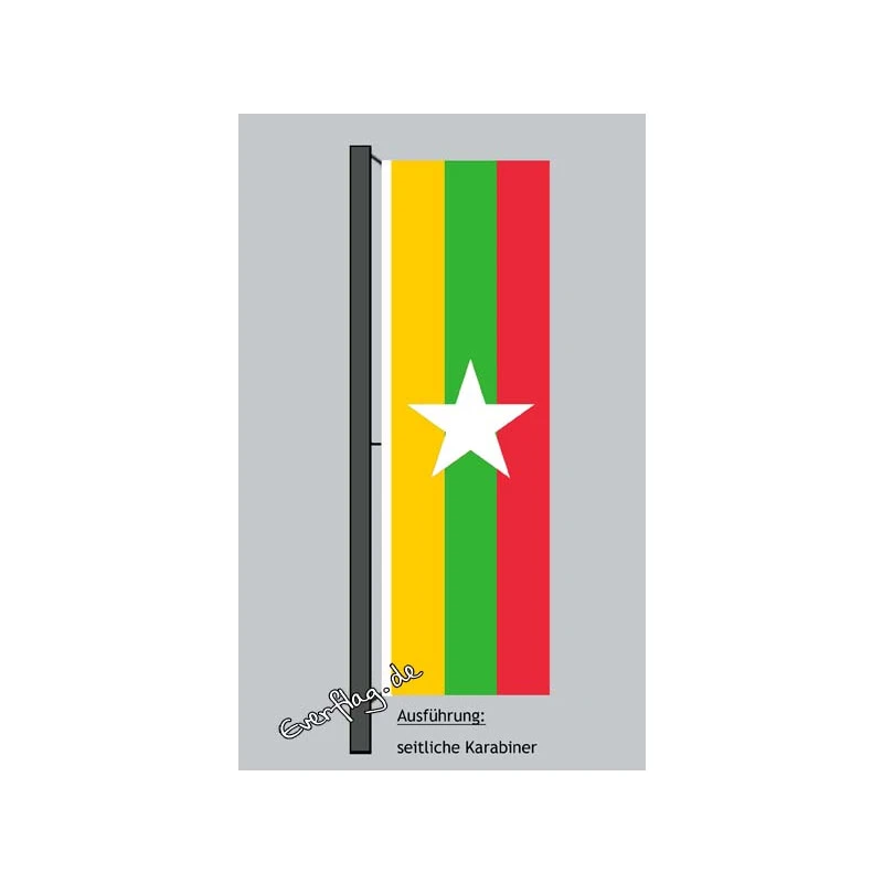 Hochformats Fahne Myanmar / Birma 3 Hochformats Fahne Myanmar / Birma