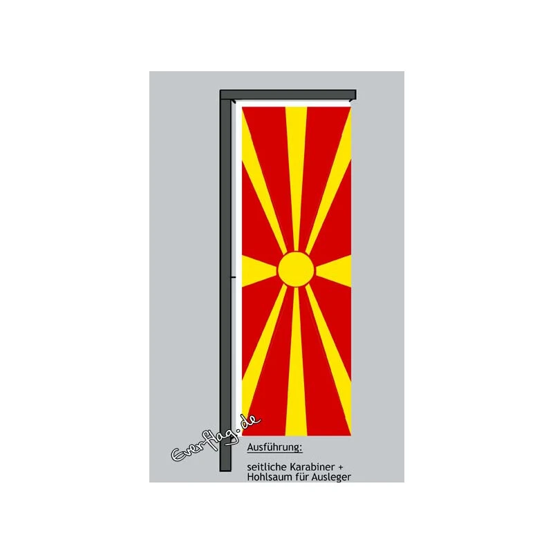 Hochformats Fahne Nordmazedonien 4 Hochformats Fahne Nordmazedonien – Bild 2