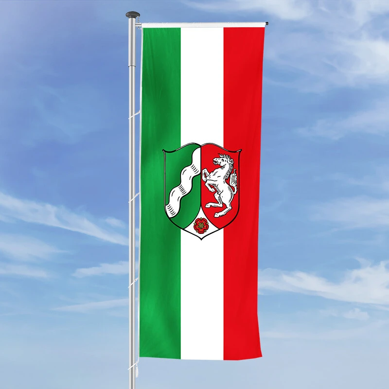 Hochformats Fahne Nordrhein-Westfalen Mit Wappen 4 Hochformats Fahne Nordrhein-Westfalen Mit Wappen – Bild 2