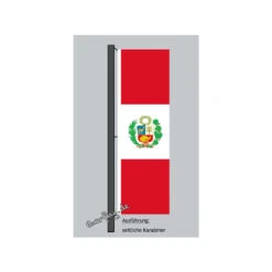 Hochformats Fahne Peru Mit Wappen