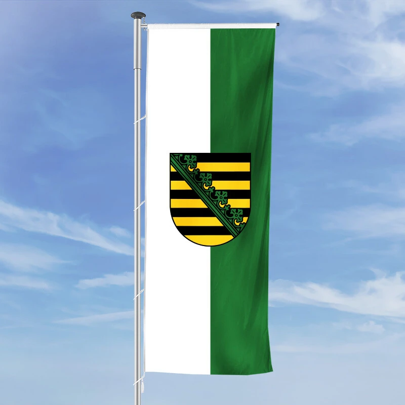 Hochformats Fahne Sachsen Mit Wappen 4 Hochformats Fahne Sachsen Mit Wappen – Bild 2
