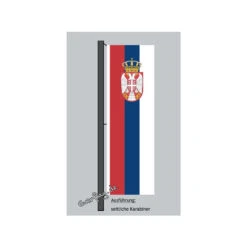 Hochformats Fahne Serbien Mit Wappen
