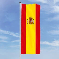 Hochformats Fahne Spanien Mit Wappen