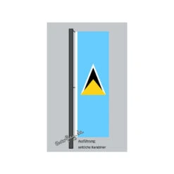 Hochformats Fahne St. Lucia