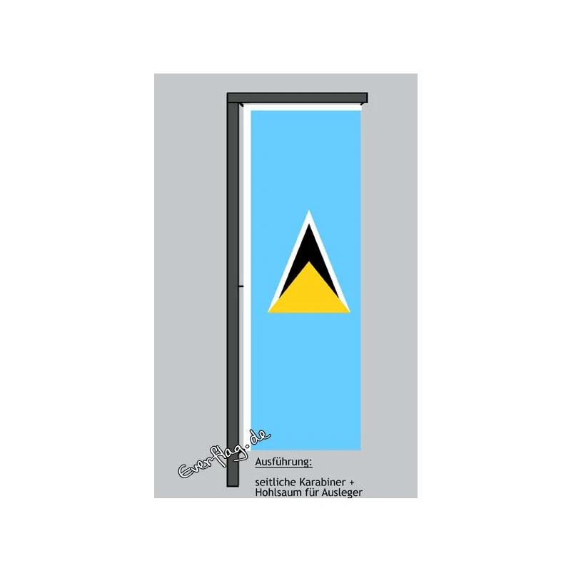 Hochformats Fahne St. Lucia 4 Hochformats Fahne St. Lucia – Bild 2