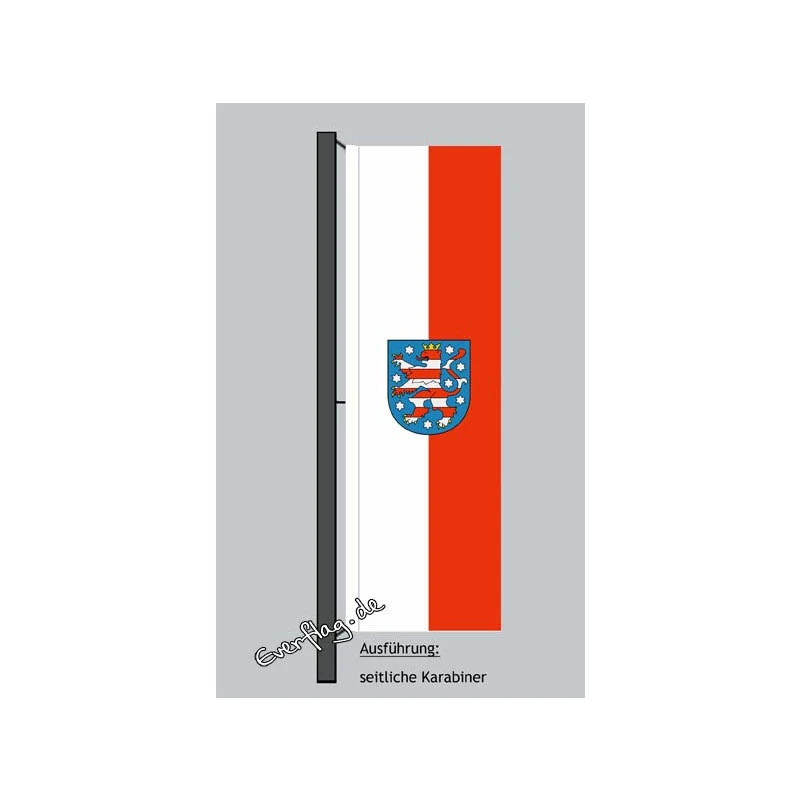 Hochformats Fahne Thüringen Mit Wappen 3 Hochformats Fahne Thüringen Mit Wappen