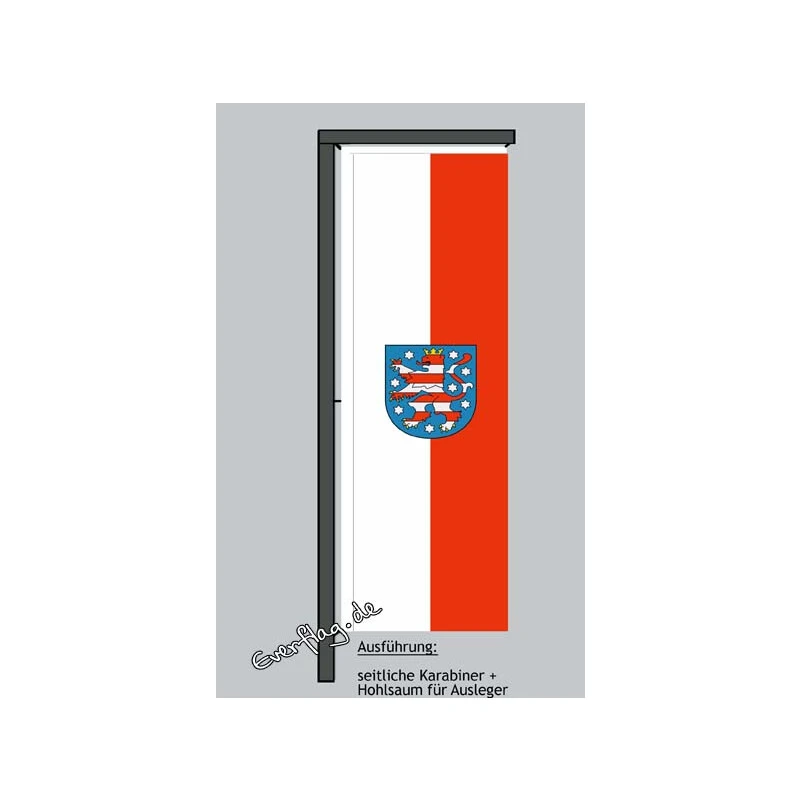 Hochformats Fahne Thüringen Mit Wappen 4 Hochformats Fahne Thüringen Mit Wappen – Bild 2