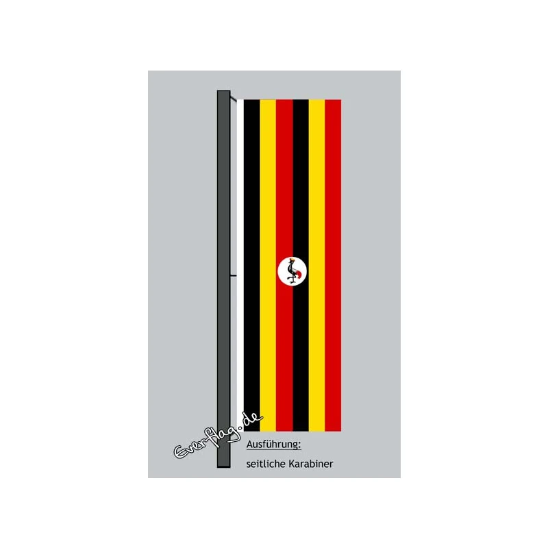 Hochformats Fahne Uganda 3 Hochformats Fahne Uganda