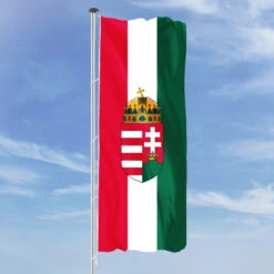 Hochformats Fahne Ungarn Mit Wappen