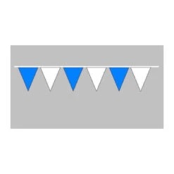 MAXI Wimpelkette Wetterfest : Blau-Wei&szlig; 20m ,d&uuml;nne Qualit&auml;t